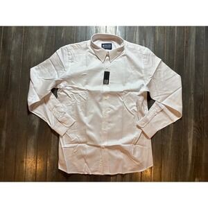 MTailor Mens White Textured Button Down Dress Shirt Monogram MSM